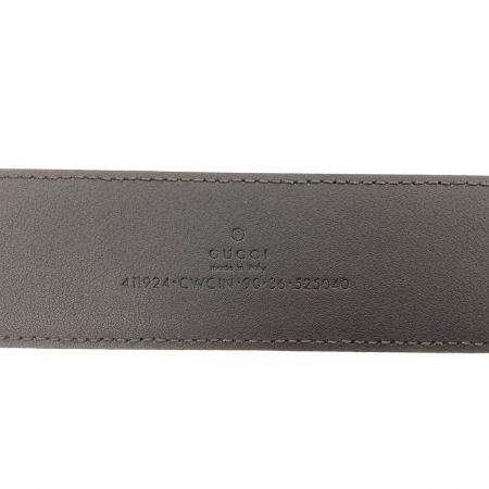  GUCCI グッチ メンズ ベルト GGレザー グッチシマ インターロッキングG 90サイズ 411924 CWCIN 90 ブラック