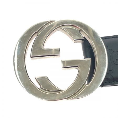  GUCCI グッチ メンズ ベルト GGレザー グッチシマ インターロッキングG 90サイズ 411924 CWCIN 90 ブラック