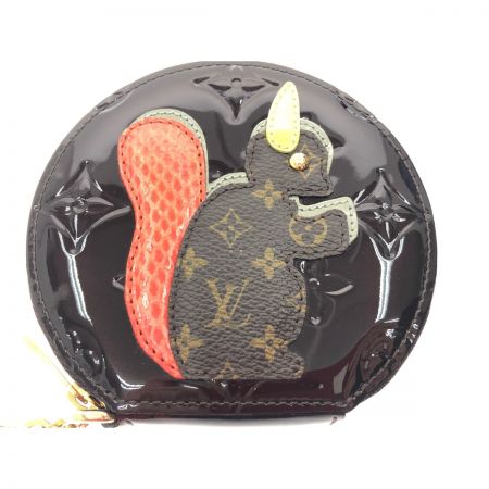  LOUIS VUITTON ルイヴィトン コインケース 小銭入れ モノグラムヴェルニ ポルトモネ エクルイユ リス アマラント M91386