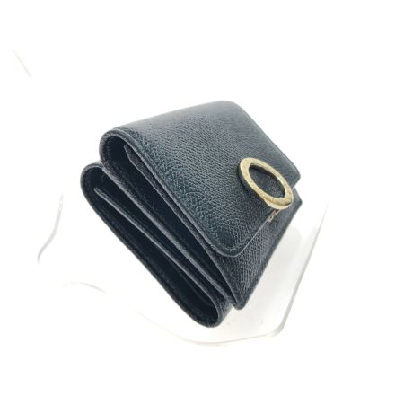  BVLGARI ブルガリ レディース 三つ折り財布 コンパクトウォレット レザー ブラック
