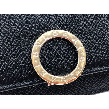  BVLGARI ブルガリ レディース 三つ折り財布 コンパクトウォレット レザー ブラック