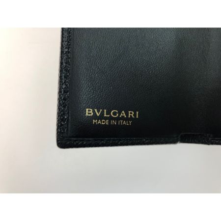  BVLGARI ブルガリ レディース 三つ折り財布 コンパクトウォレット レザー ブラック
