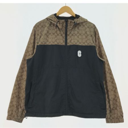  COACH コーチ シグネチャーウインドブレーカー SIZE L ベージュ×ブラック