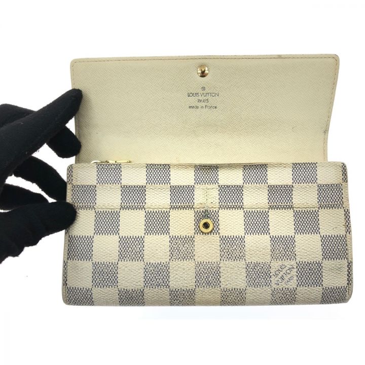 LOUIS VUITTON ルイヴィトン レディース 長財布 ダミエ・アズール ポルトフォイユ・サラ N61735  ホワイト｜中古｜なんでもリサイクルビッグバン