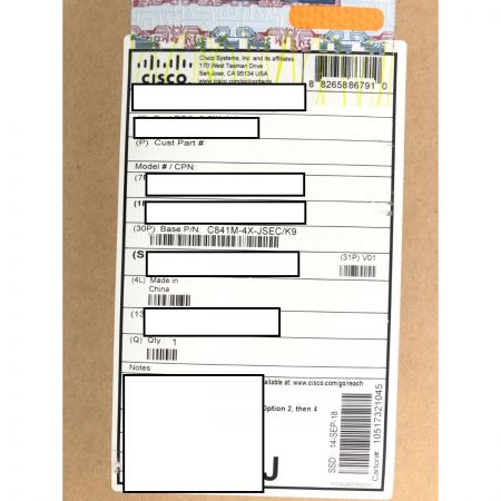  Cisco サービス統合型ルーター 800Mシリーズ  841M J