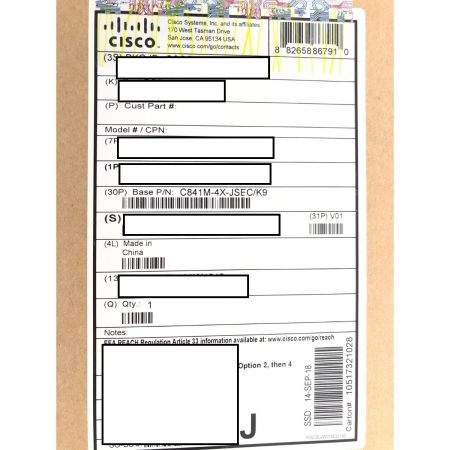  Cisco サービス統合型ルーター 800Mシリーズ  841M J