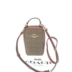 ▼▼ COACH コーチ レディース ショルダーバッグ エヴァ フォーン クロスボディ CB854 カーキ×テラコッタ Aランク