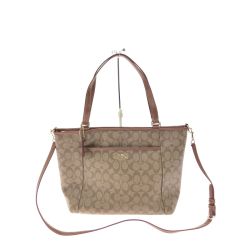 ▼▼ COACH コーチ レディース ショルダートート シグネチャー アウトレット F33998  ベージュ Bランク