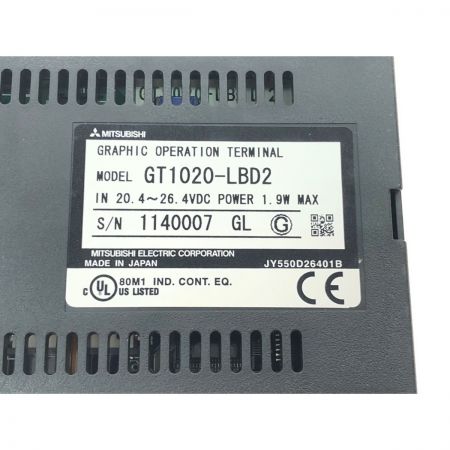  MITSUBISHI ミツビシ 三菱電機 グラフィックオペレーションターミナル GOT1000/GT1020-LBD2 ブラック