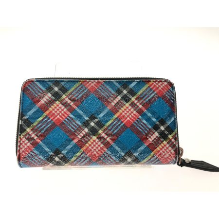  Vivienne Westwood ヴィヴィアン・ウエストウッド メンズ ラウンドファスナー長財布 ANGEL チェック 