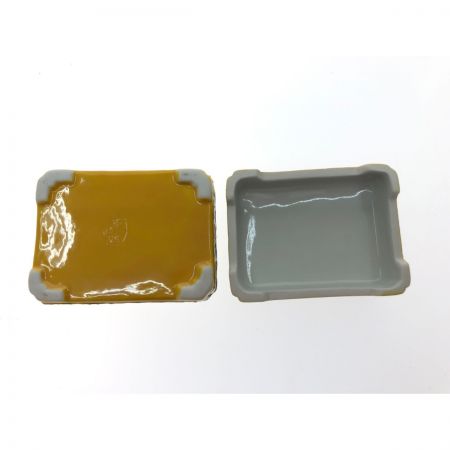   茶道具 京焼 清水焼 黄交趾 唐草 巾合