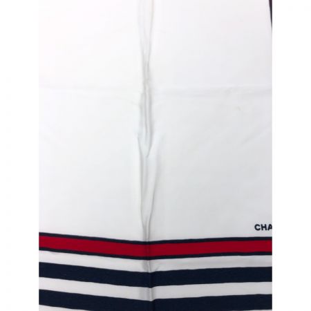  CHANEL シャネル レディース シルクスカーフ  ホワイトｘレッド