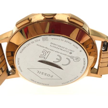  FOSSIL フォッシル レディース クオーツ スマートウォッチ ビッグフェイス FTW1106 ピンクゴールド