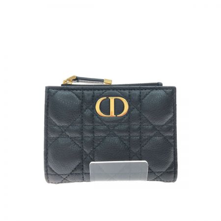  Christian Dior ディオール 二つ折り財布 Dior Caro ダリアウォレット カナージュ   S5173UWHC ブラック