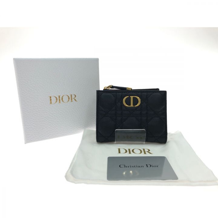 Christian Dior ディオール 二つ折り財布 Dior Caro ダリアウォレット カナージュ S5173UWHC  ブラック｜中古｜なんでもリサイクルビッグバン