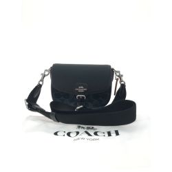▼▼ COACH コーチ レディース ショルダーバッグ アウトレット アメリア スモール サドル バッグ・シグネチャー デニム CQ187 ブラック Aランク