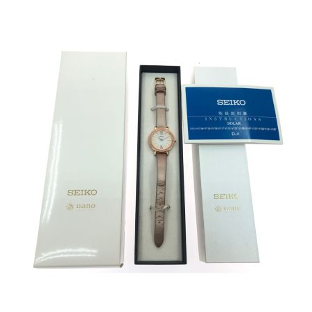  SEIKO セイコー レディース腕時計 ソーラー充電 セイコーセレクション nano UNIVERSE シェル文字盤  V115-0DC0