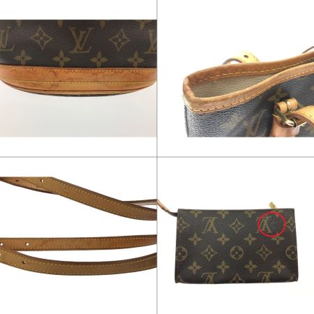  LOUIS VUITTON ルイヴィトン レディース ショルダートート モノグラム プチ・バケット ポーチ付き  M42238 ブラウン