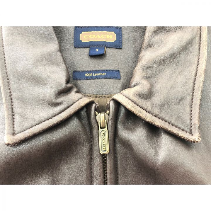 中古】 COACH コーチ メンズ レザージャケット ブルゾン SIZE S ダーク ...