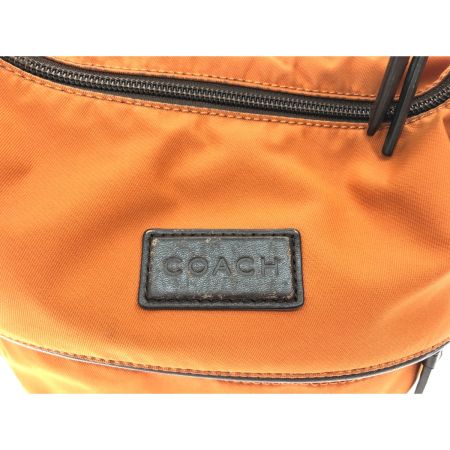  COACH コーチ ユニセックス ショルダーバッグ 斜め掛け ナイロン×レザー ヴァリック F70913 オレンジ