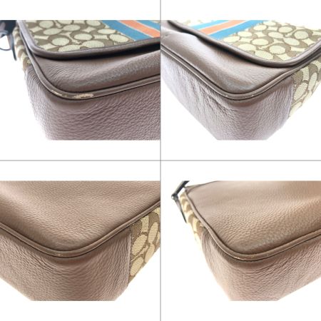  COACH コーチ メンズ トンプソン スモール マップ バッグ シグネチャー ジャカード ウィズ ストライプ アウトレット C9366 ベージュ