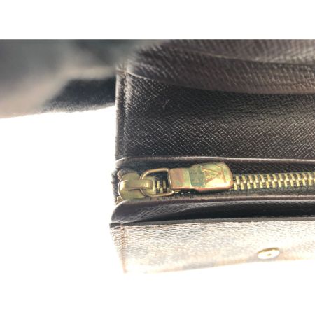  LOUIS VUITTON ルイヴィトン レディース 二つ折り財布 ダミエ ポルト フォイユ トレゾール L字ファスナー N61730 ブラウン