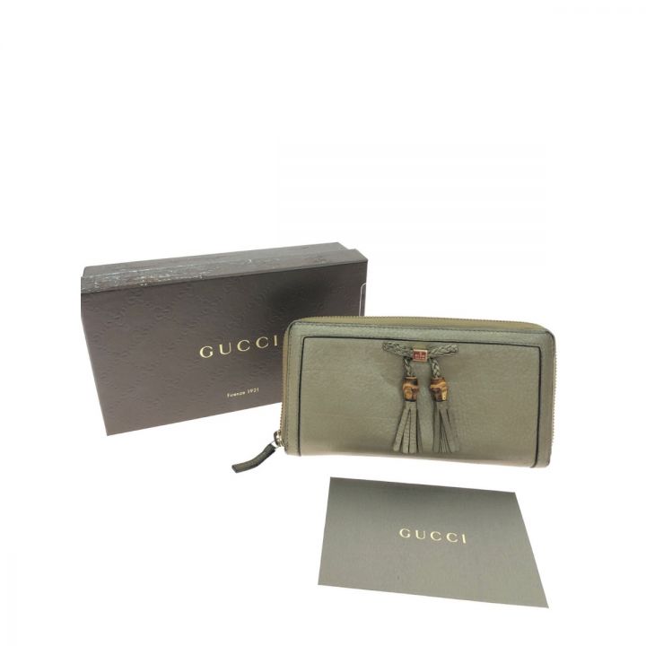 GUCCI グッチ レディース長財布 ラウンドファスナー タッセル バンブー リボン 269991・0416 ベージュ ｜中古｜なんでもリサイクルビッグバン