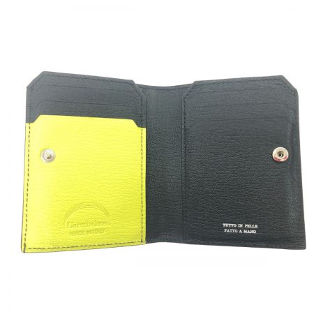  L'arcobaleno ユニセックス コンパクトウォレット スマートミニウォレット  ブラック×イエロー