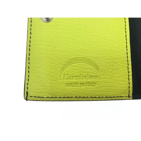  L'arcobaleno ユニセックス コンパクトウォレット スマートミニウォレット  ブラック×イエロー