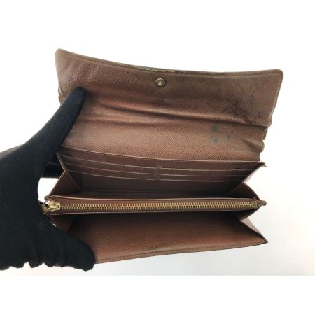  LOUIS VUITTON ルイヴィトン レディース 長財布 モノグラム ポルトフォイユ・皿  M61734 ブラウン