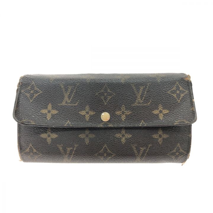 LOUIS VUITTON ルイヴィトン レディース 長財布 モノグラム ポルトフォイユ・皿 M61734 ブラウン｜中古｜なんでもリサイクルビッグバン