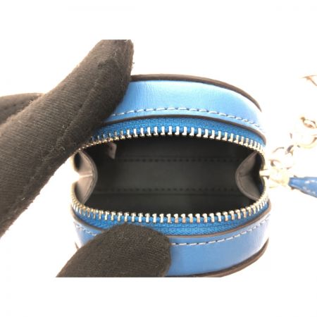  COACH コーチ レディース シグネチャー コインケース キーリング  CK151 ベージュ×スカイブルー