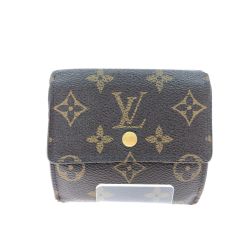 ▼▼ LOUIS VUITTON ルイヴィトン レディース 三つ折り財布 コンパクトウォレット モノグラム ポルトモネビエカルトクレディ M61652 Cランク