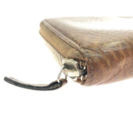  GUCCI グッチ ラウンドファスナー 長財布 GG シマレザー 箱付 256439・496334 ブラウン