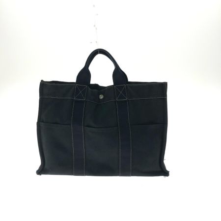  HERMES エルメス レディース トートバッグ フールトゥMM キャンバス ハンドバッグ ブラック