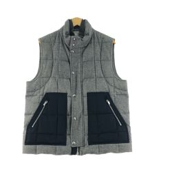 ▼▼ MONCLER モンクレール メンズ ツイードウールダウンベスト モンクレールガムブルー size4 EN 12934 グレー Bランク