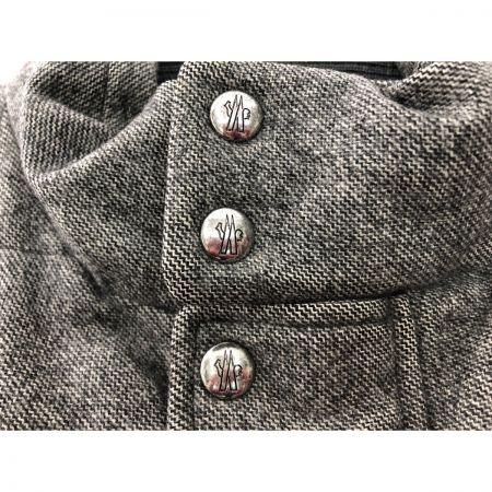  MONCLER モンクレール メンズ ツイードウールダウンベスト モンクレールガムブルー size4 EN 12934 グレー