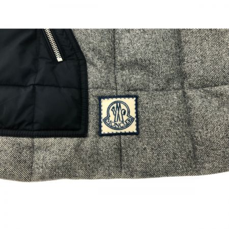  MONCLER モンクレール メンズ ツイードウールダウンベスト モンクレールガムブルー size4 EN 12934 グレー