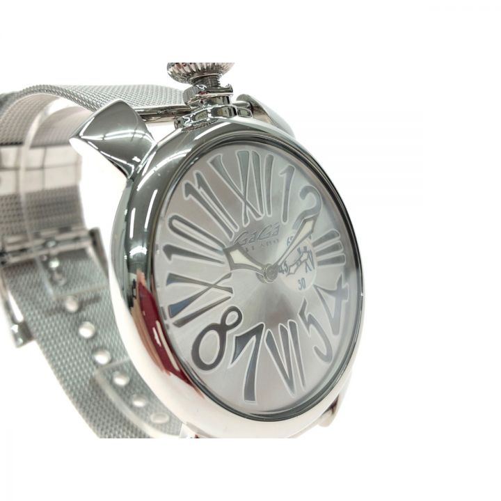GAGA MILANO ガガミラノ メンズ腕時計 クオーツ マヌアーレ スリム 46mmスモールセコンド 5080.3