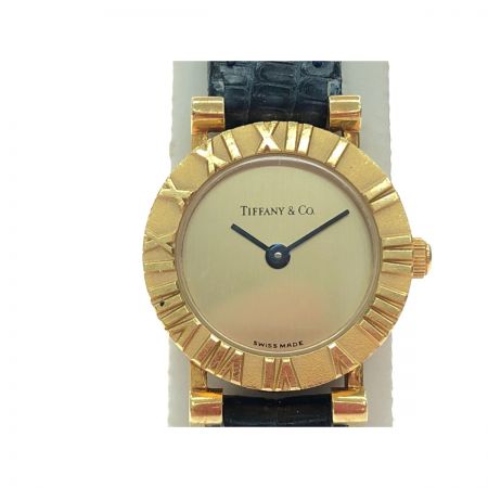  Tiffany & Co. ティファニー レディース腕時計 クオーツ ATLAS アトラス K18 YG ゴールド文字盤 D286.753