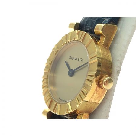  Tiffany & Co. ティファニー レディース腕時計 クオーツ ATLAS アトラス K18 YG ゴールド文字盤 D286.753
