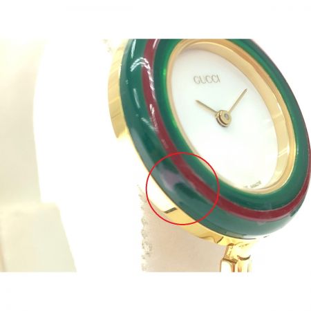  GUCCI グッチ レディース腕時計 クオーツ チェンジベゼル 替ベゼル バングル ブレスウォッチ 11/12.2
