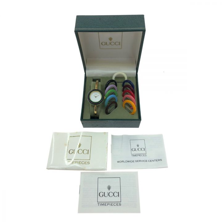 GUCCI/グッチ チェンジベゼル クォーツ バングルブレス