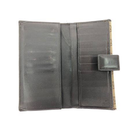  GUCCI グッチ レディース 長財布 GGキャンバス Wホック 角スレ有 257012