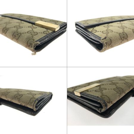  GUCCI グッチ レディース 長財布 GGキャンバス Wホック 角スレ有 257012