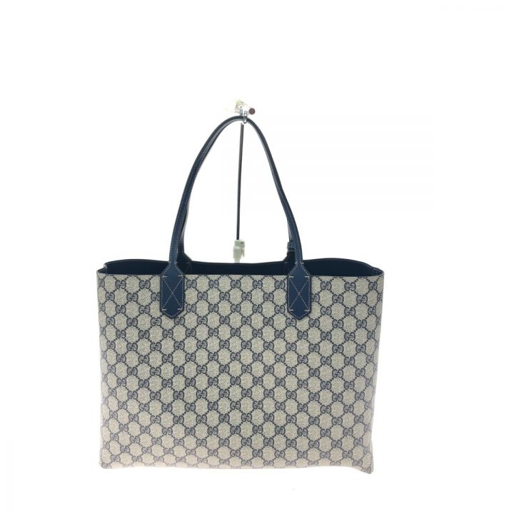 GUCCI グッチ レディース GGスプリーム リバーシブル トートバッグ 368568 ネイビー｜中古｜なんでもリサイクルビッグバン