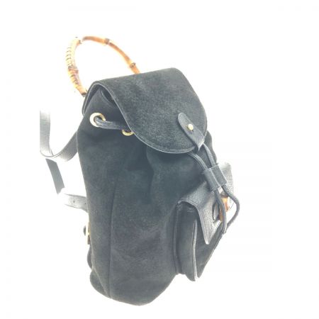  GUCCI グッチ レディース リュック バンブー ミニリュック スエード×レザー 003-1705-0030 ブラック