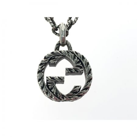  GUCCI グッチ ユニセックス ネックレス シルバー925 インターロッキング GGロゴ 17g 45cm 455307