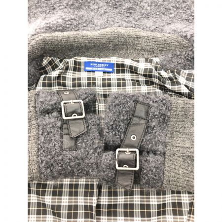  BURBERRY LONDON バーバリーロンドン レディース ショートジャケット ボア ウール混 ニットジャケット SIZE 38  FBF44-859-08 グレー