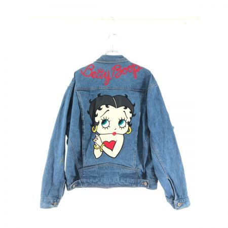  BETTY BOOP レディース デニムジャケット Gジャン BETTY BOOP AMERICAN TOONS SIZE M ブルー